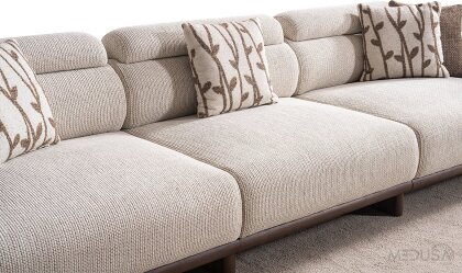 Medusa Home Mobilya - Hisar Krem Beşli Koltuk