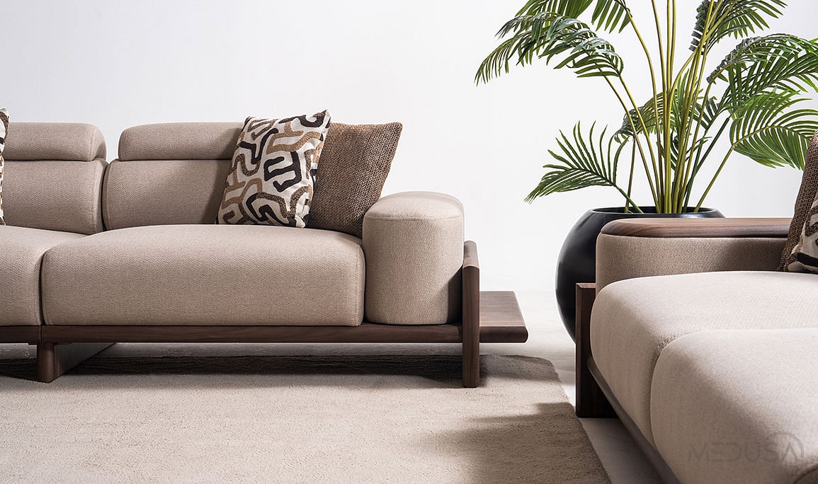 Medusa Home Mobilya - Hisar Krem Beşli Koltuk