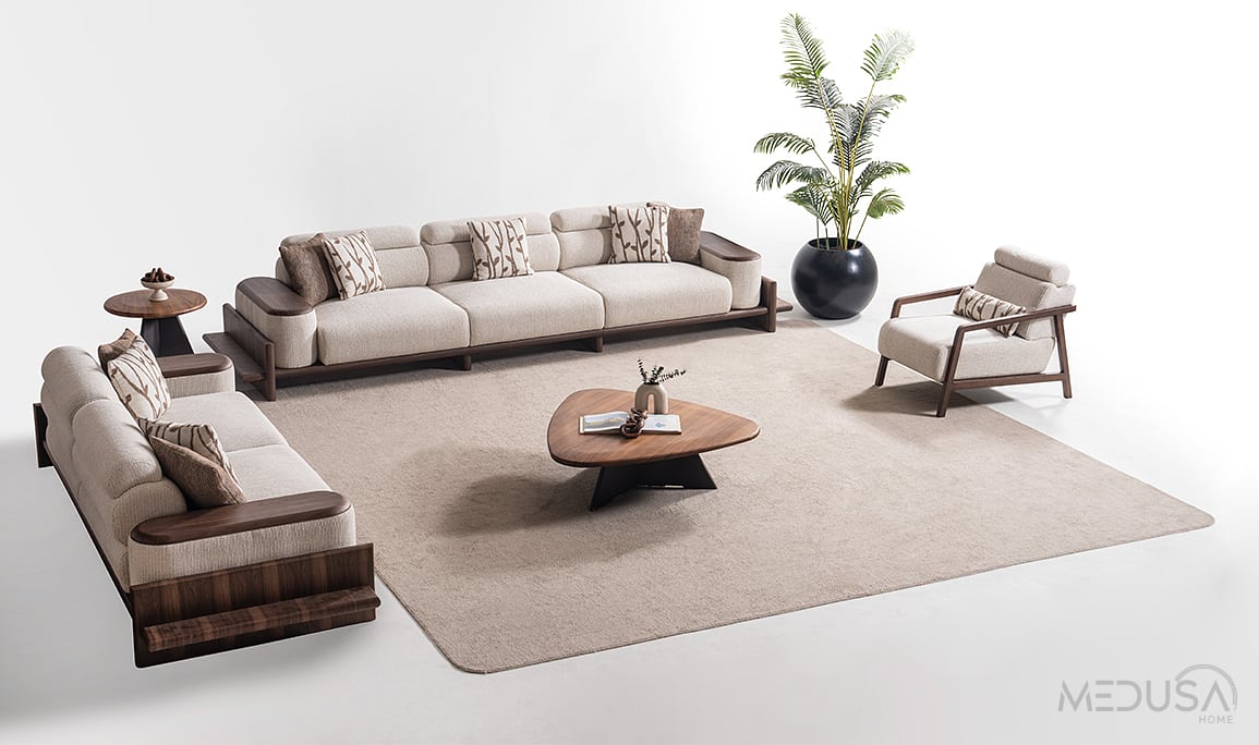 Medusa Home Mobilya - Hisar Krem Koltuk Takımı