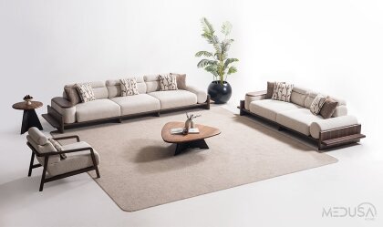 Medusa Home Mobilya - Hisar Krem Koltuk Takımı