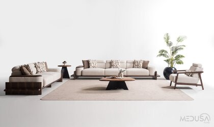 Medusa Home Mobilya - Hisar Krem Koltuk Takımı