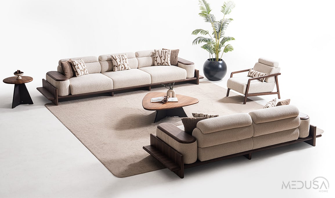 Medusa Home Mobilya - Hisar Krem Koltuk Takımı