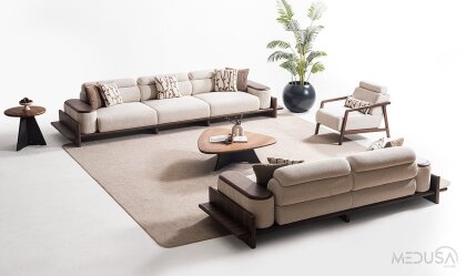 Medusa Home Mobilya - Hisar Krem Koltuk Takımı