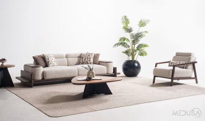 Medusa Home Mobilya - Hisar Krem Koltuk Takımı