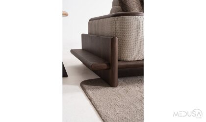 Medusa Home Mobilya - Hisar Krem Üçlü Koltuk - Yuvarlak Kollu