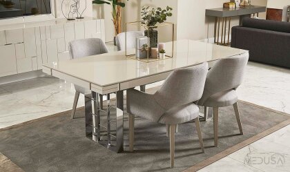 Medusa Home - Ibiza Silver Yemek Masası Medusa Home - Ibiza Silver Yemek Masası