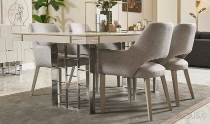Medusa Home Mobilya - Ibiza Silver Yemek Masası