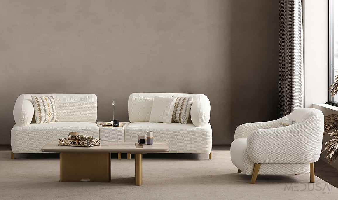 Medusa Home Mobilya - İlyora Antik Yataklı Koltuk Takımı