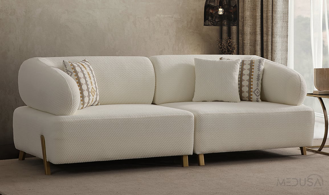 Medusa Home Mobilya - İlyora Antik Yataklı Koltuk Takımı