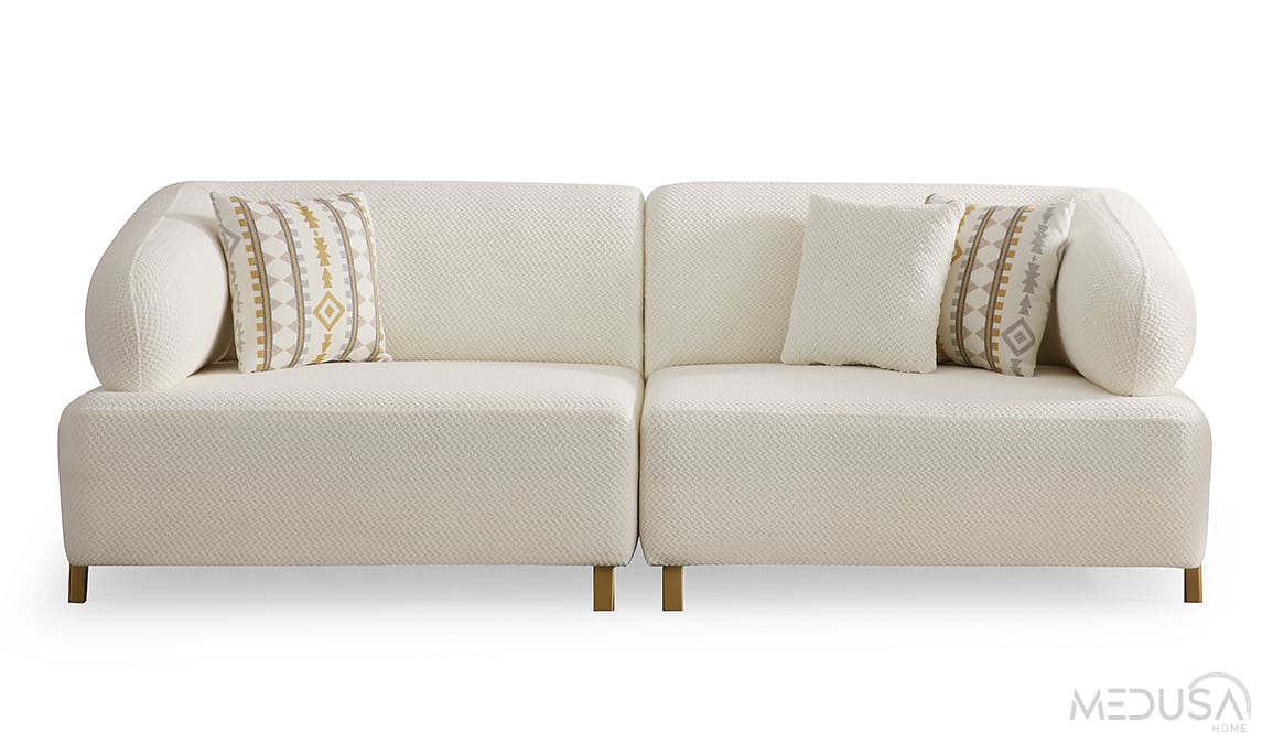 Medusa Home Mobilya - İlyora Antik Yataklı Üçlü Koltuk