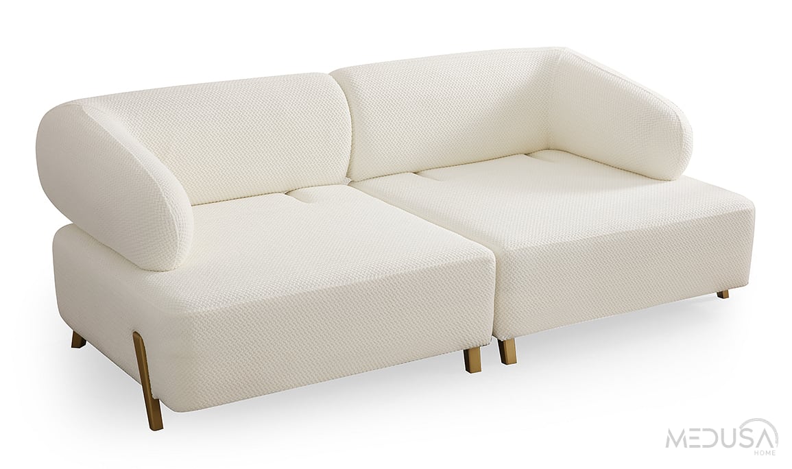 Medusa Home Mobilya - İlyora Antik Yataklı Üçlü Koltuk