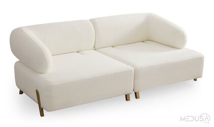 Medusa Home Mobilya - İlyora Antik Yataklı Üçlü Koltuk