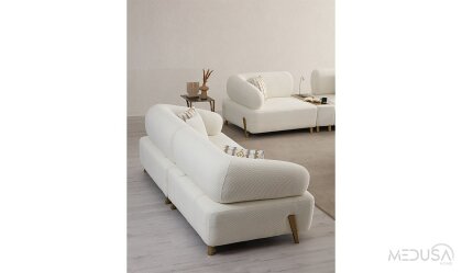 Medusa Home Mobilya - İlyora Antik Yataklı Üçlü Koltuk