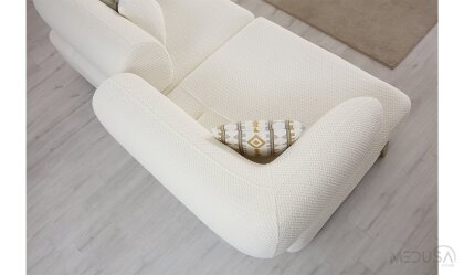 Medusa Home Mobilya - İlyora Antik Yataklı Üçlü Koltuk