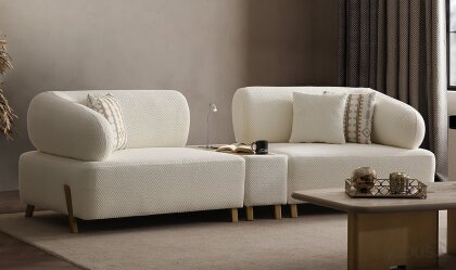Medusa Home Mobilya - İlyora Antik Yataklı ve Sehpalı Üçlü Koltuk