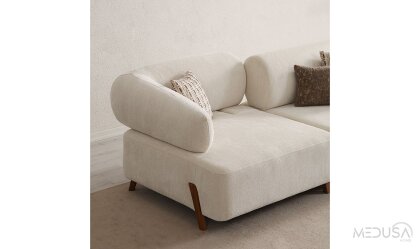 Medusa Home Mobilya - İlyora Wood Yataklı Üçlü Koltuk