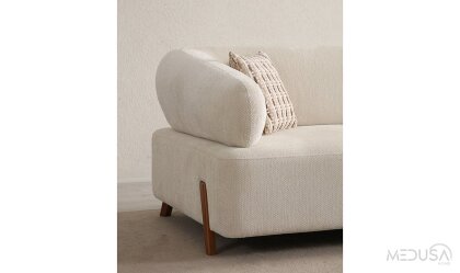 Medusa Home Mobilya - İlyora Wood Yataklı Üçlü Koltuk