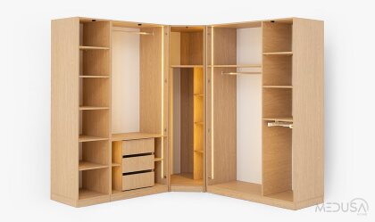 Medusa Home Mobilya - İmza Meşe Köşe Gardırop