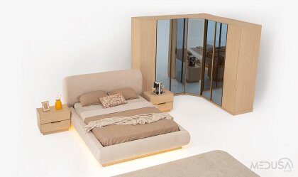 Medusa Home Mobilya - İmza Meşe Köşe Yatak Odası