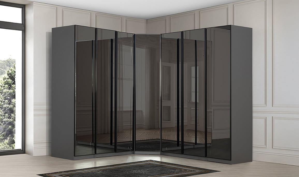 Medusa Home Mobilya - Infinity Black Köşe Gardırop