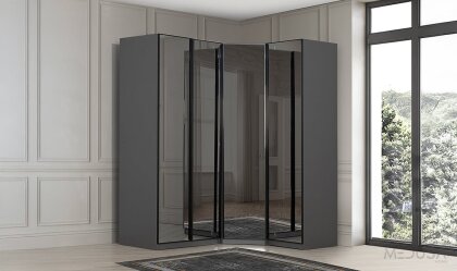 Medusa Home Mobilya - Infinity Black Köşe Gardırop