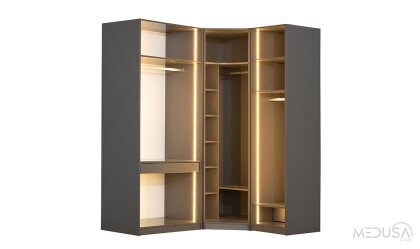 Medusa Home Mobilya - Infinity Black Köşe Gardırop
