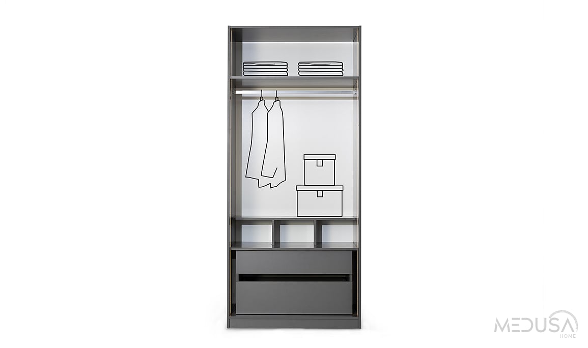 Medusa Home Mobilya - Infinity Black Köşe Gardırop