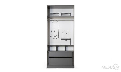 Medusa Home Mobilya - Infinity Black Köşe Gardırop