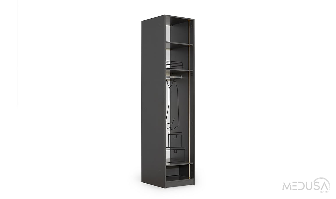 Medusa Home Mobilya - Infinity Black Köşe Gardırop