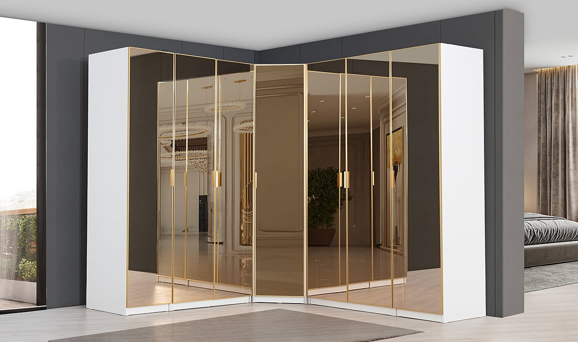 Medusa Home Mobilya - Infinity Gold Köşe Gardırop
