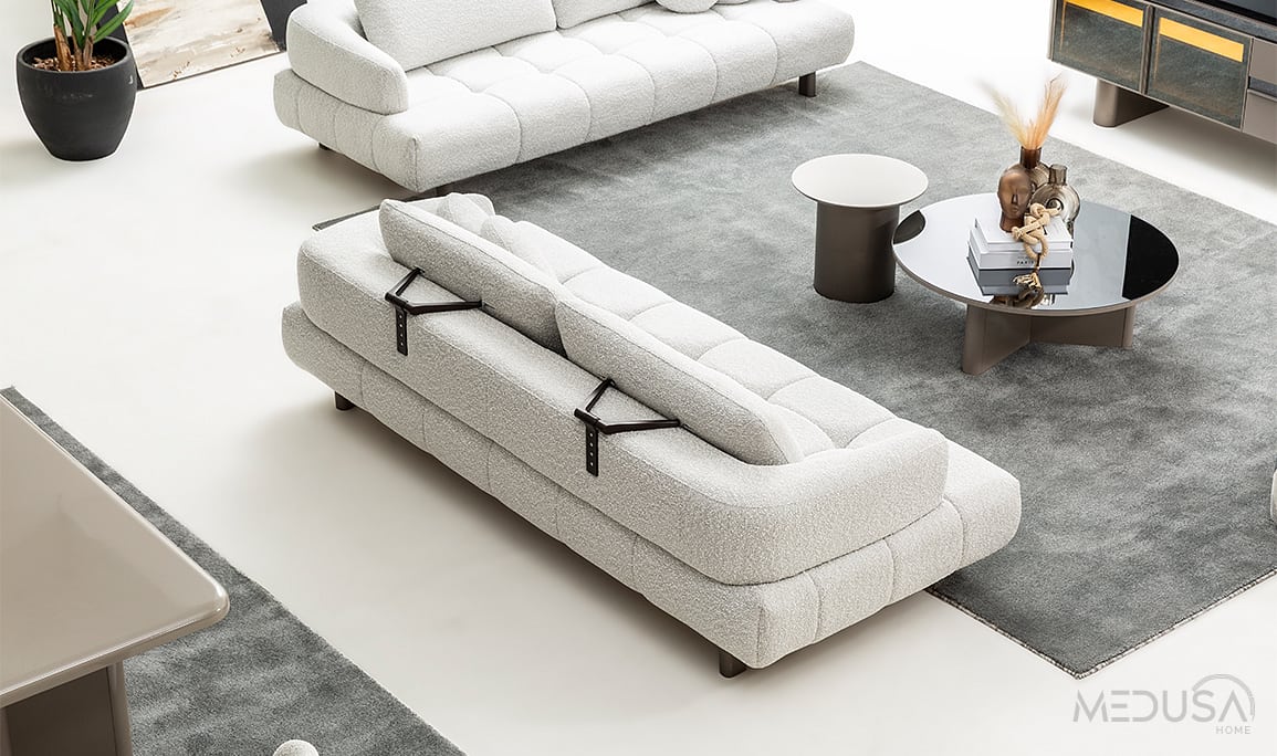 Medusa Home Mobilya - Inox Üçlü Koltuk