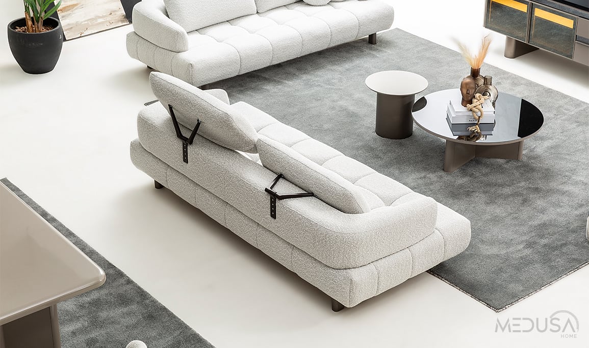 Medusa Home Mobilya - Inox Üçlü Koltuk