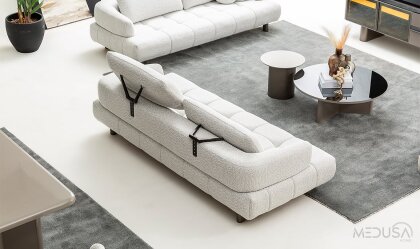 Medusa Home Mobilya - Inox Üçlü Koltuk