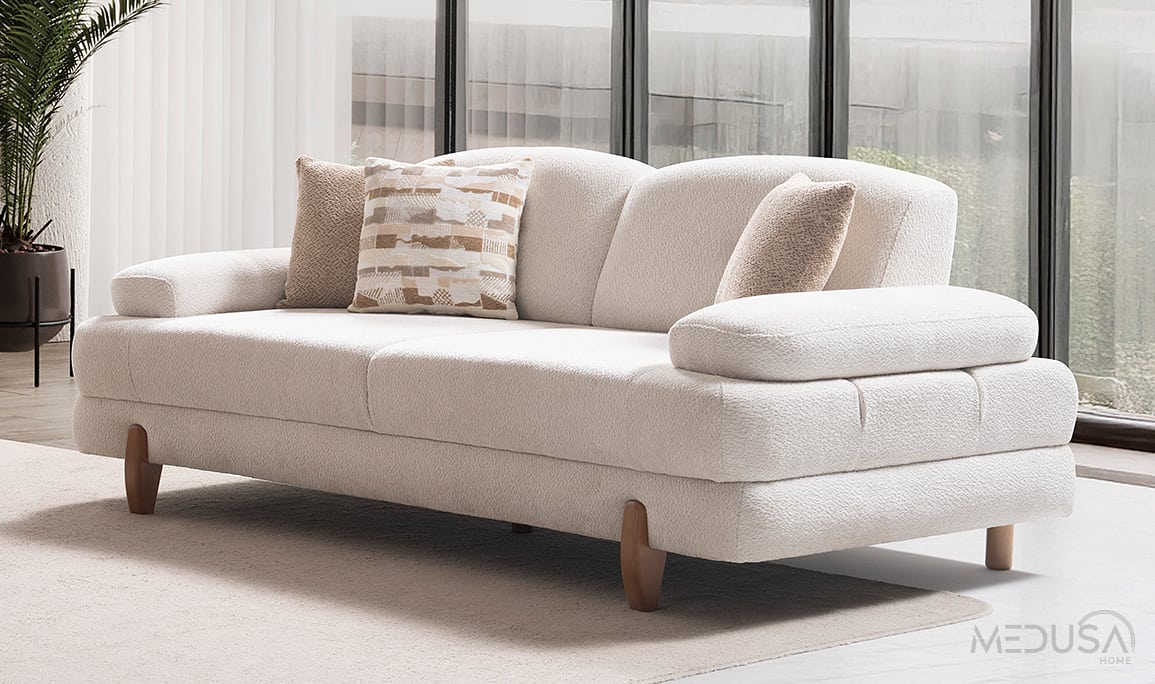 Medusa Home Mobilya - İstanbul Sandıklı Beyaz Üçlü Koltuk Medusa Home Mobilya - İstanbul Sandıklı Beyaz Üçlü Koltuk