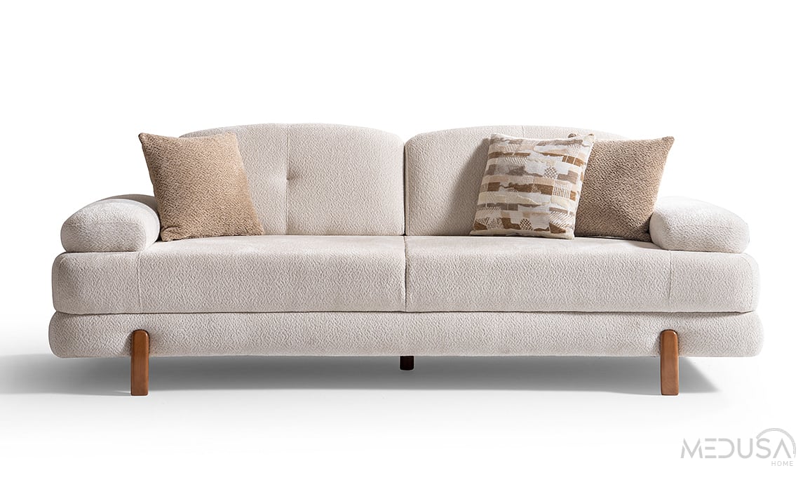 Medusa Home Mobilya - İstanbul Sandıklı Beyaz Üçlü Koltuk