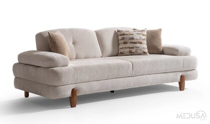 Medusa Home Mobilya - İstanbul Sandıklı Beyaz Üçlü Koltuk