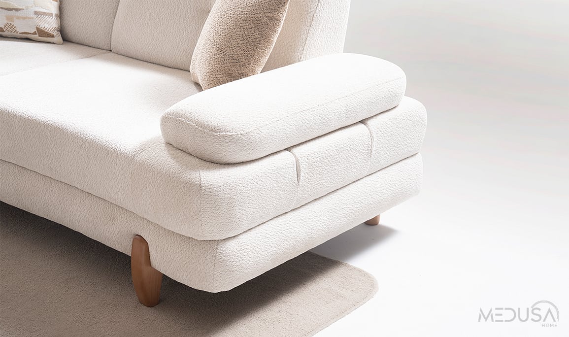 Medusa Home Mobilya - İstanbul Sandıklı Beyaz Üçlü Koltuk