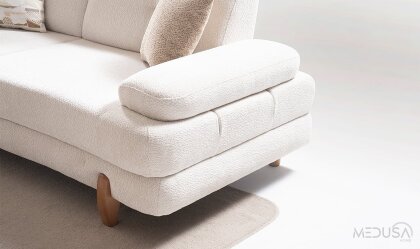 Medusa Home Mobilya - İstanbul Sandıklı Beyaz Üçlü Koltuk