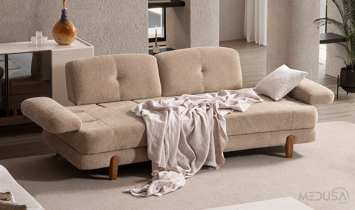 Medusa Home Mobilya - İstanbul Sandıklı Kahve Üçlü Koltuk