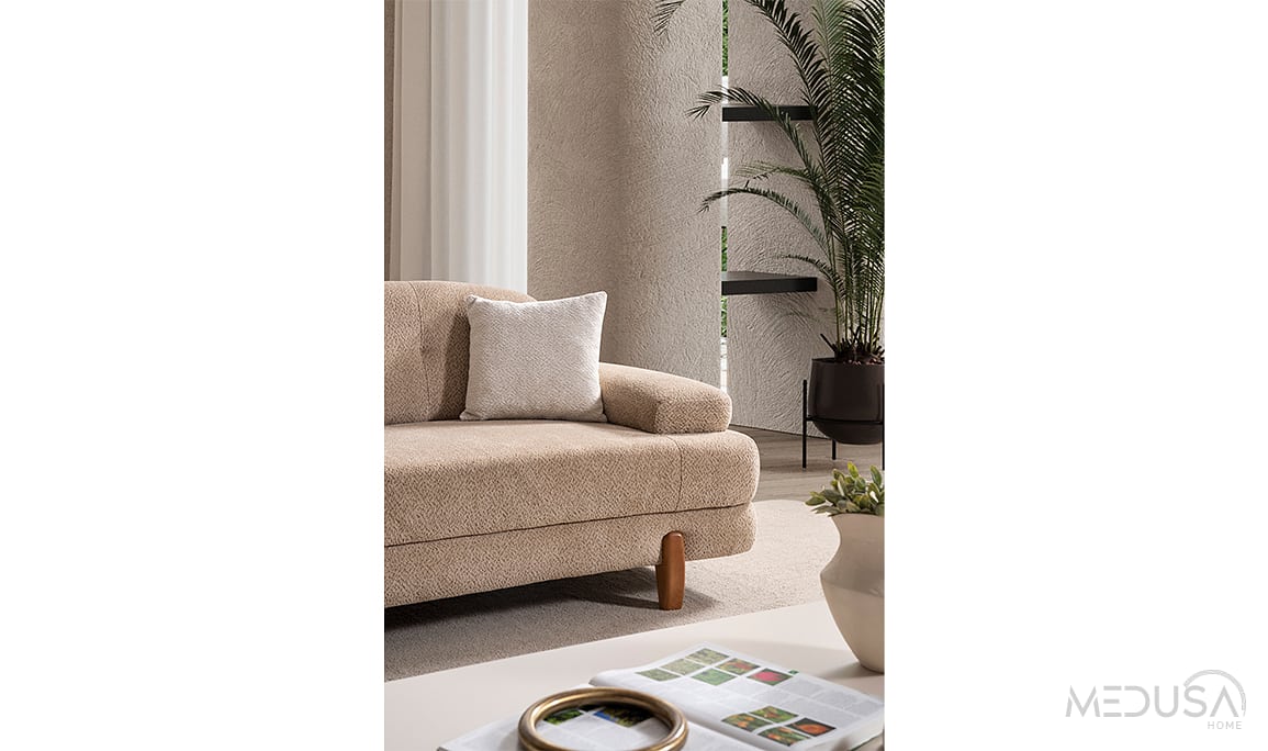 Medusa Home Mobilya - İstanbul Sandıklı Kahve Üçlü Koltuk