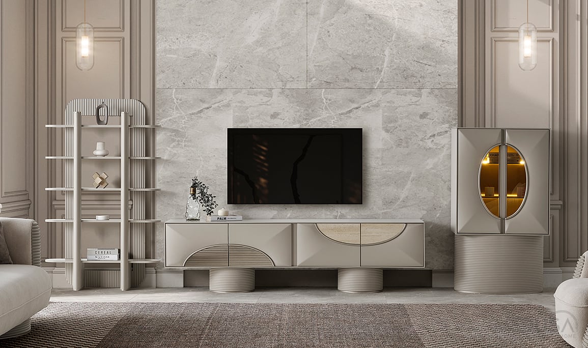 Medusa Home Mobilya - Ivory Tv Ünitesi Set - Modern Tv Üniteleri Medusa Home Mobilya - Ivory Tv Ünitesi Set - Modern Tv Üniteleri
