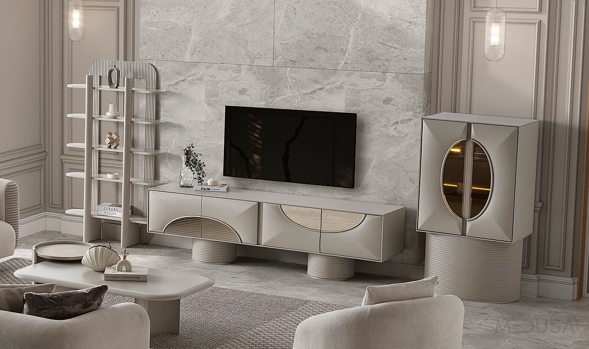 Medusa Home Mobilya - Ivory Tv Ünitesi Set