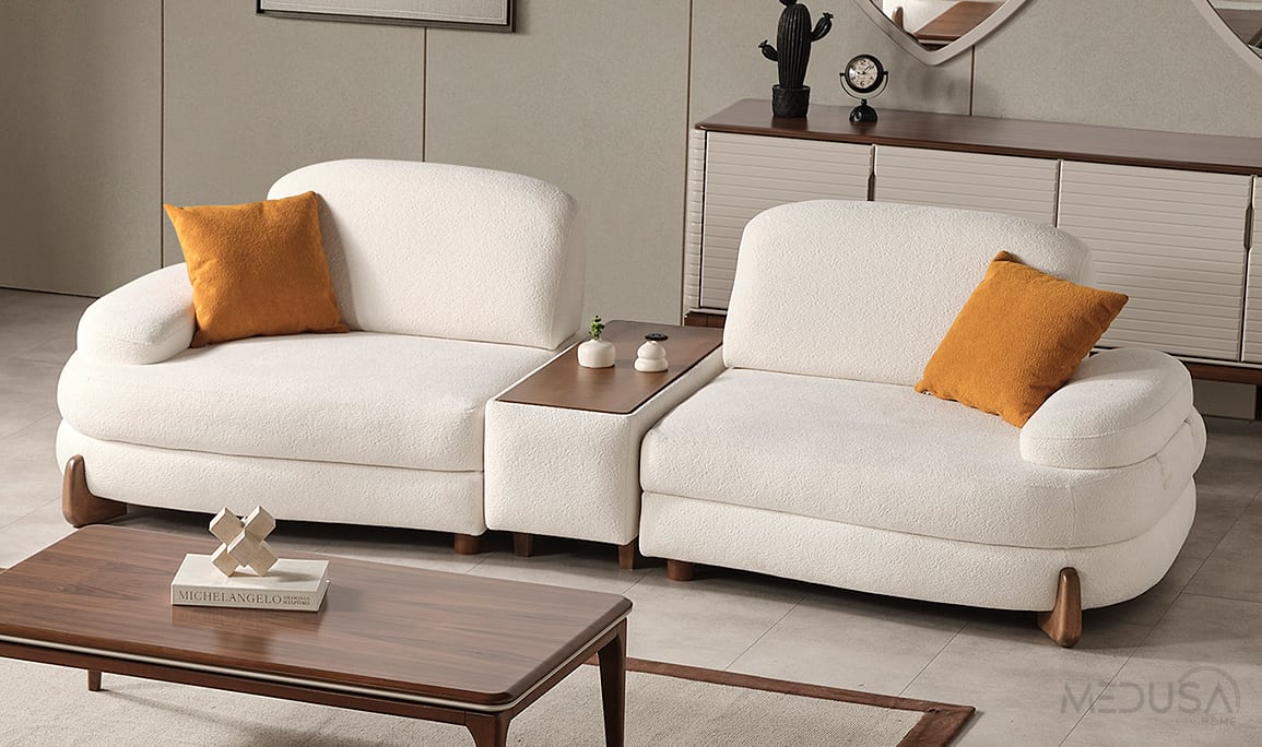Medusa Home Mobilya - Jade Sehpalı Üçlü Koltuk