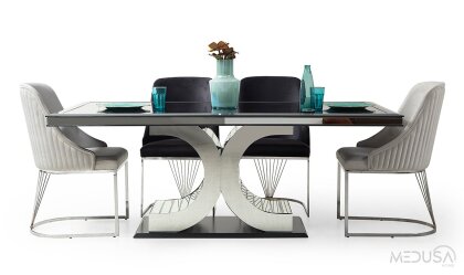 Medusa Home - Jaguar Aynalı Yemek Masası Medusa Home - Jaguar Aynalı Yemek Masası