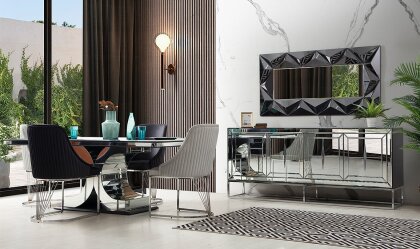 Medusa Home Mobilya - Jaguar Aynalı Yemek Odası - Luxury Yemek Odaları Medusa Home Mobilya - Jaguar Aynalı Yemek Odası - Luxury Yemek Odaları