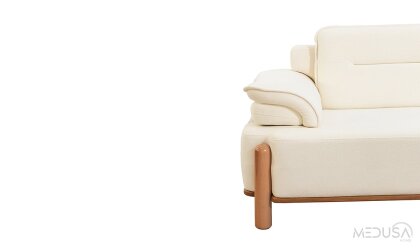 Medusa Home Mobilya - Jaguar Beyaz Üçlü Koltuk