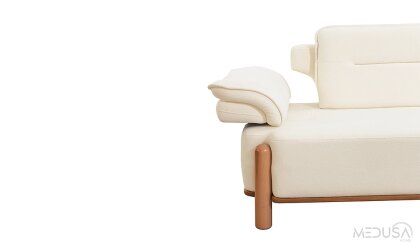 Medusa Home Mobilya - Jaguar Beyaz Üçlü Koltuk