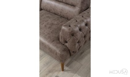 Medusa Home Mobilya - Jasmine Kahve Üçlü Koltuk