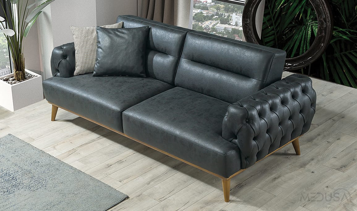 Medusa Home Mobilya - Jasmine Yeşil Üçlü Koltuk