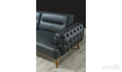 Medusa Home Mobilya - Jasmine Yeşil Üçlü Koltuk